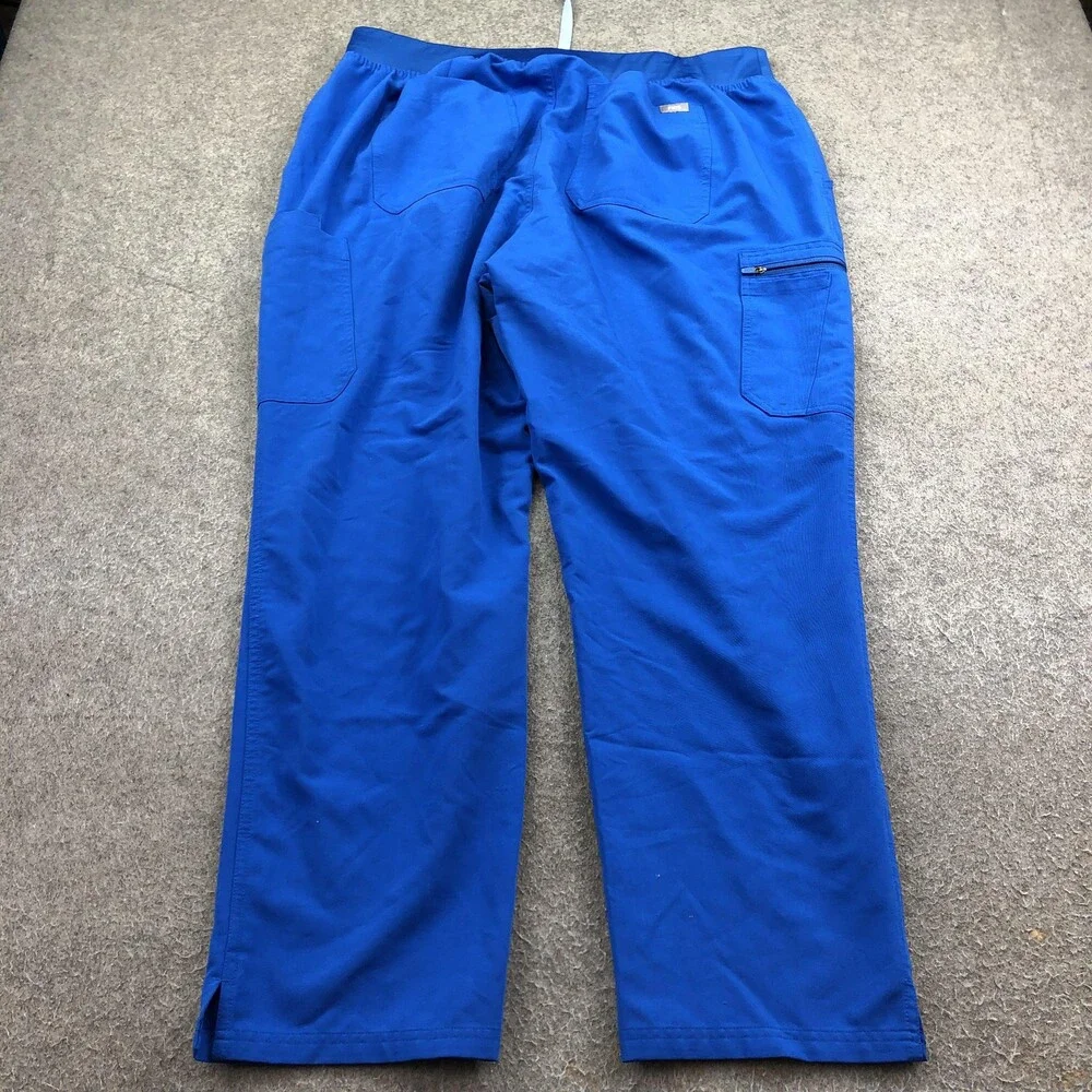 FIGS Scrub Pants Mens 3XL Blue Technical Collection Straight Drawstring Cargo